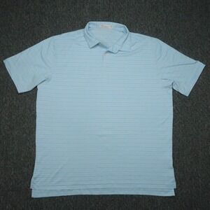 Peter Millar Shirt Mens XXL Blue‎ Featherweight Polo Short Sleeve Crown Sport